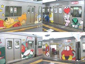 側面のキャラクターたち